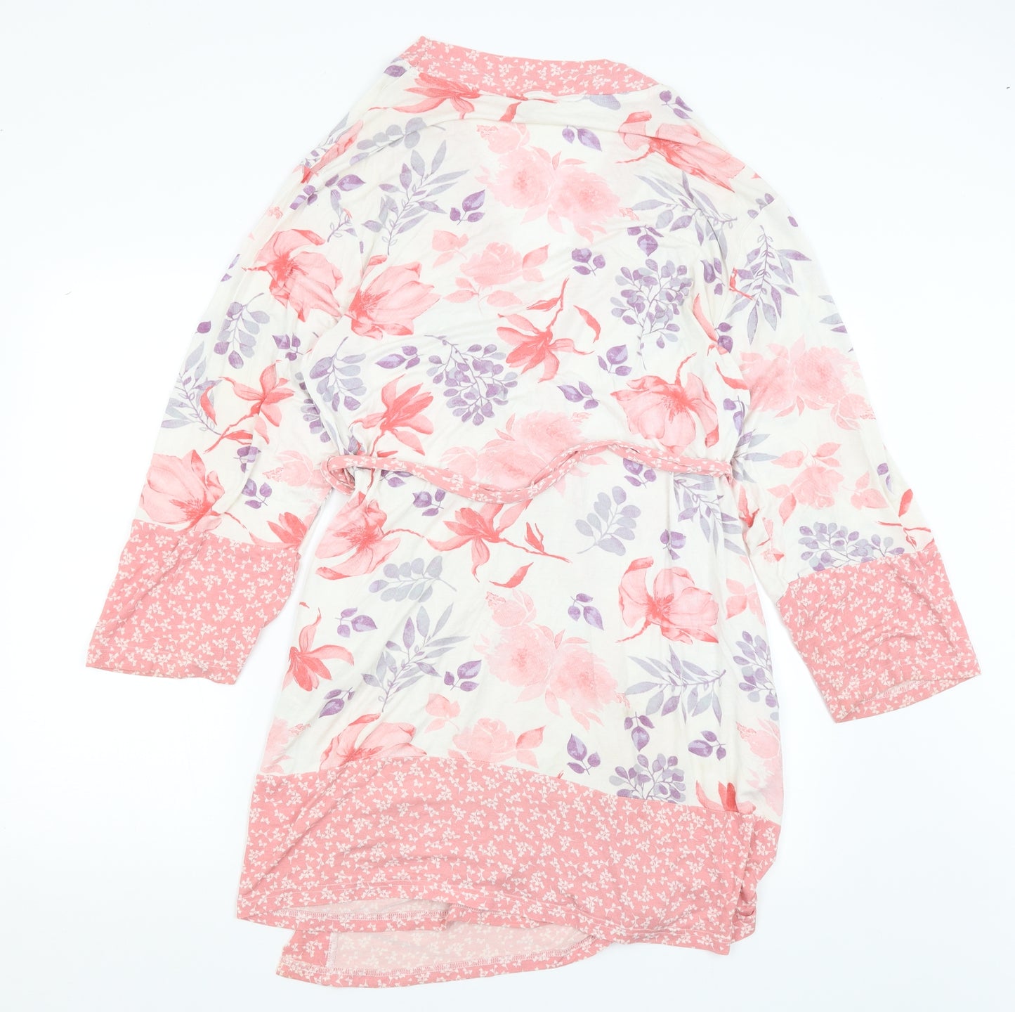 F&F Womens White Floral  Kimono Gown Size S