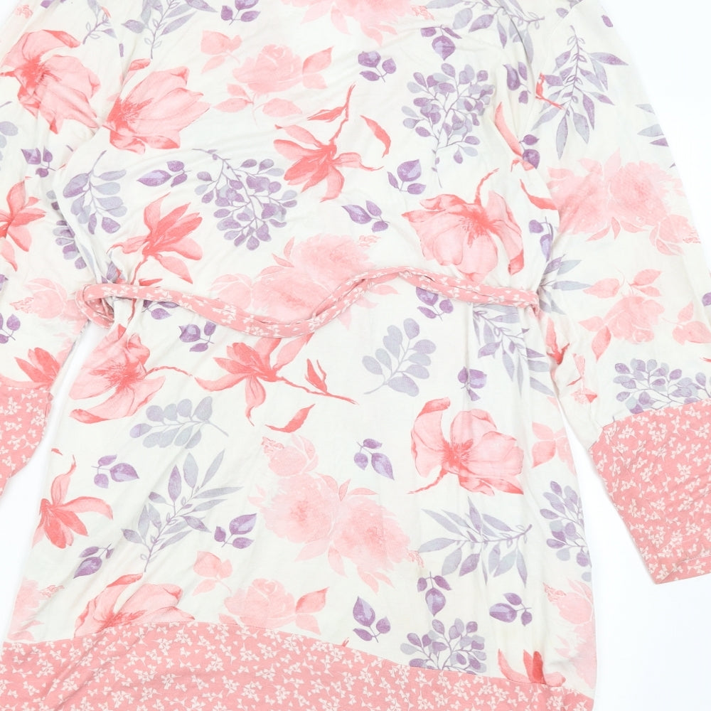 F&F Womens White Floral  Kimono Gown Size S