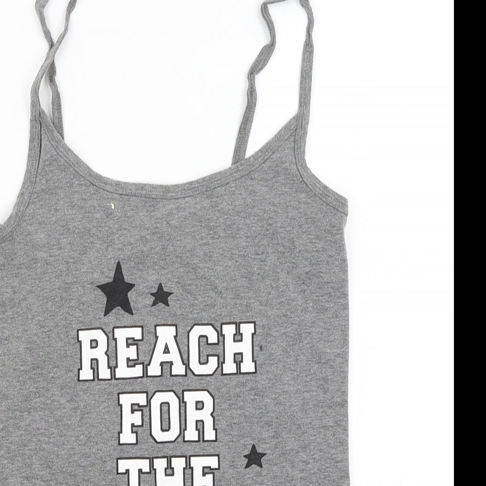 Love to Lounge Womens Grey Solid  Top Pyjama Top Size M  - Reach for the Stars