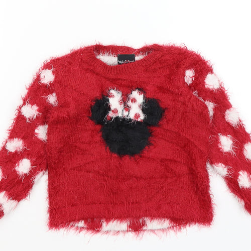 Disney Baby Red Polka Dot  Pullover Jumper Size 18-24 Months  - Minnie Mouse