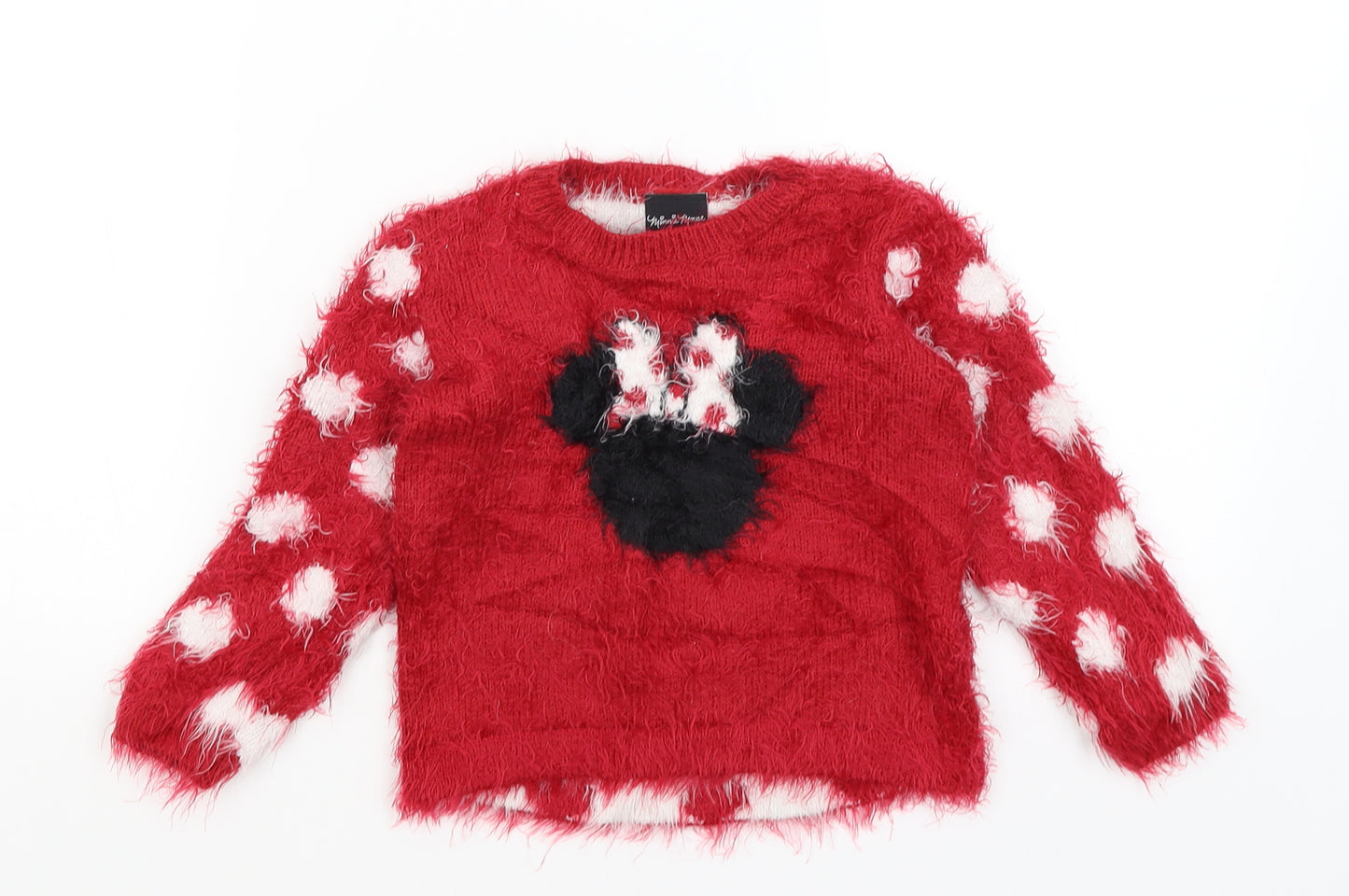 Disney Baby Red Polka Dot  Pullover Jumper Size 18-24 Months  - Minnie Mouse