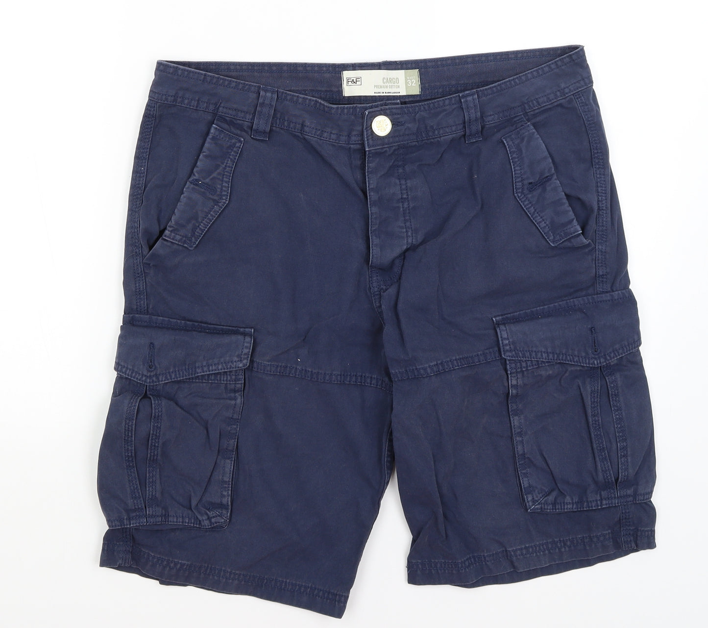 F&F Mens Blue   Cargo Shorts Size 32 in