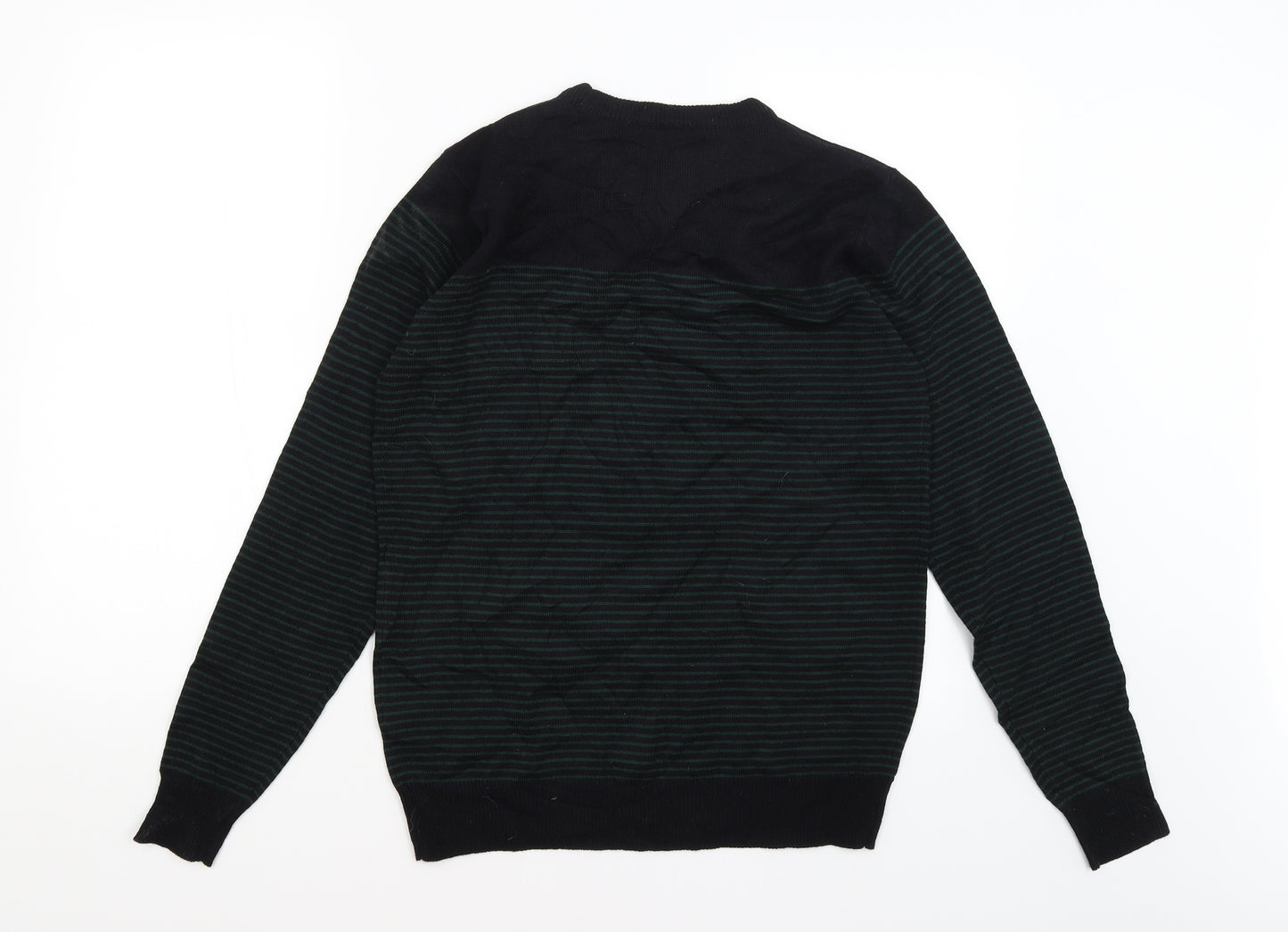 Cedar Wood State Mens Blue Striped  Pullover Jumper Size S