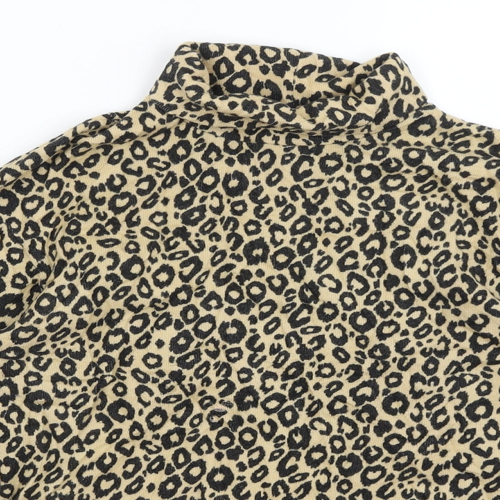 Pull & Bear Womens Yellow Animal Print  Cropped T-Shirt Size S