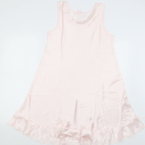 My Dream Womens Pink Solid  Top Nightshirt Size L