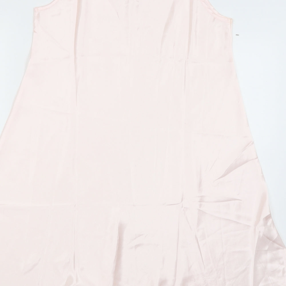 My Dream Womens Pink Solid  Top Nightshirt Size L