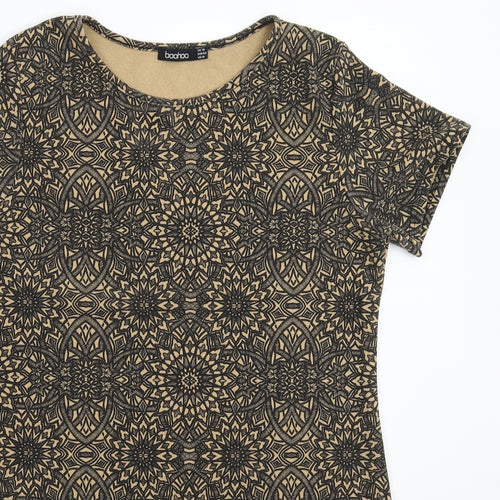 Boohoo Womens Beige Geometric  Mini  Size 14