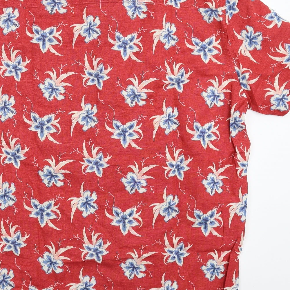 NEXT Mens Red Floral   Button-Up Size M