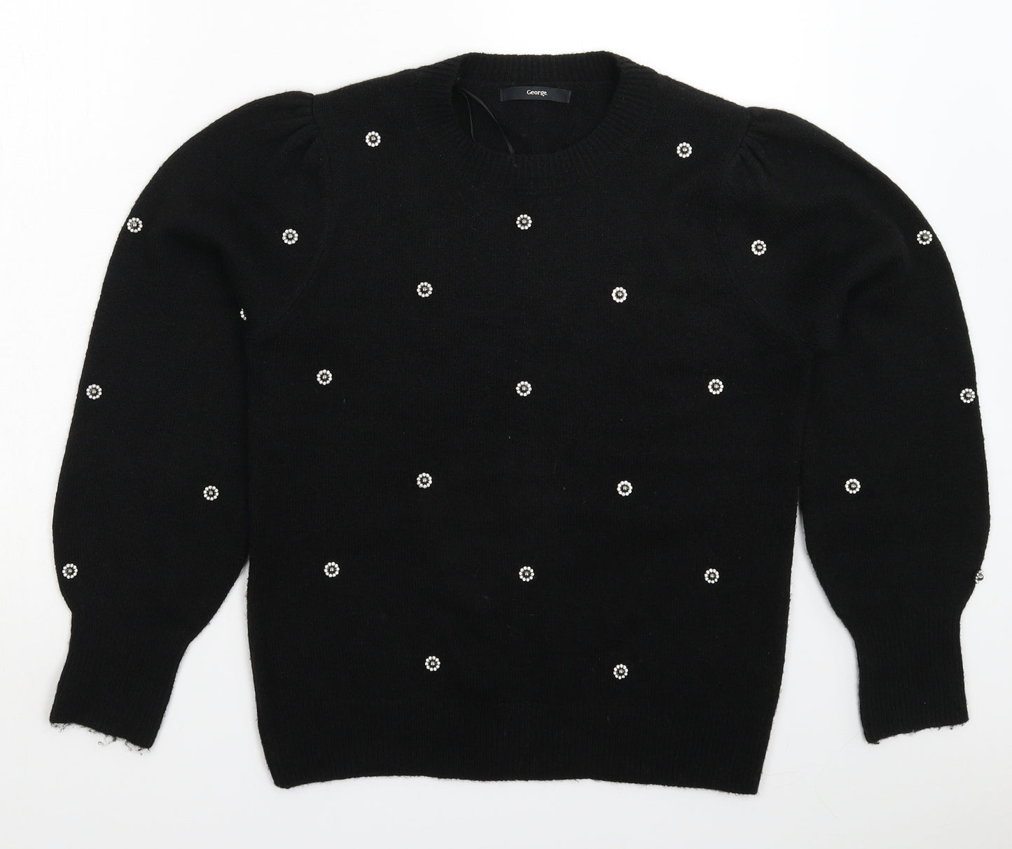 George Womens Black  Knit Pullover Jumper Size M