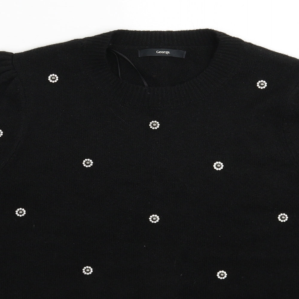 George Womens Black  Knit Pullover Jumper Size M