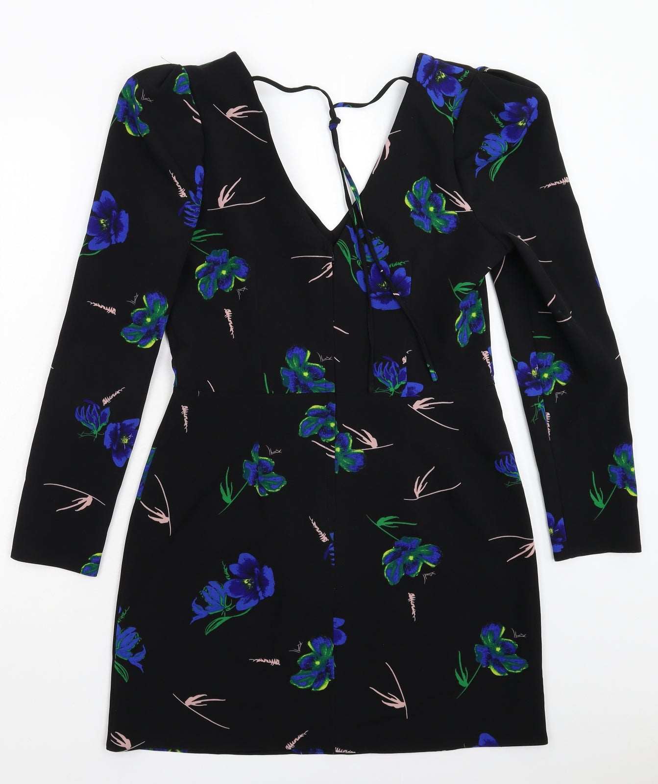 Miss Selfridge Womens Black Floral  Fit & Flare  Size 12