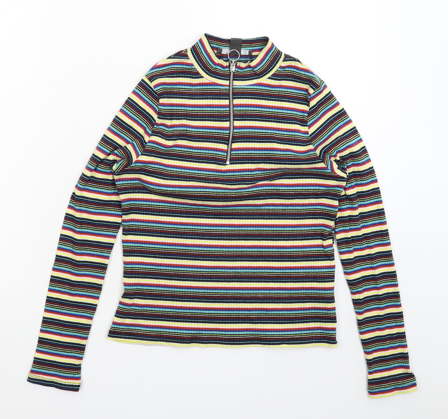 Primark Womens Multicoloured Striped  Basic T-Shirt Size M