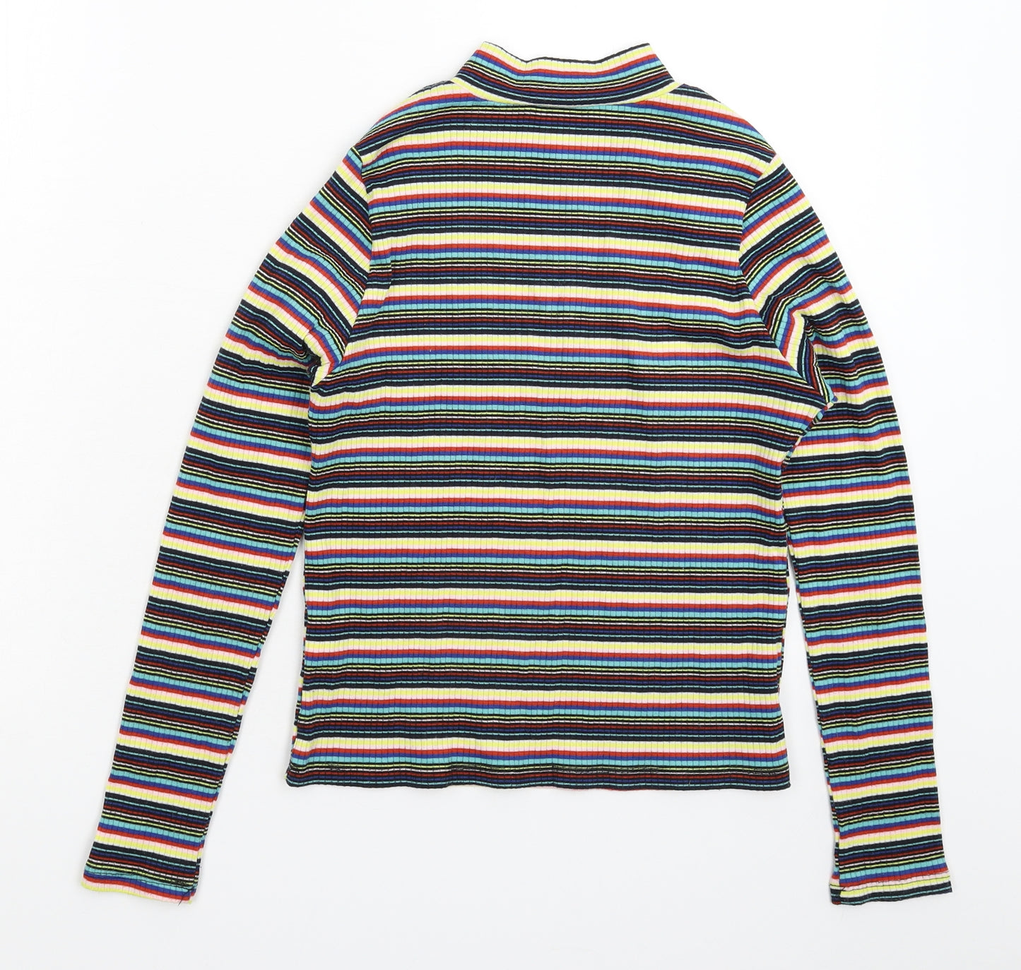 Primark Womens Multicoloured Striped  Basic T-Shirt Size M