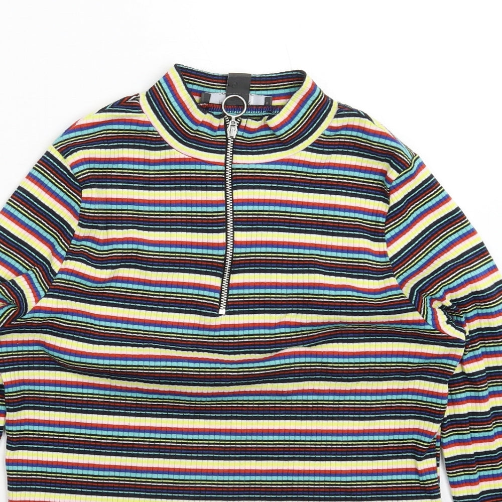 Primark Womens Multicoloured Striped  Basic T-Shirt Size M