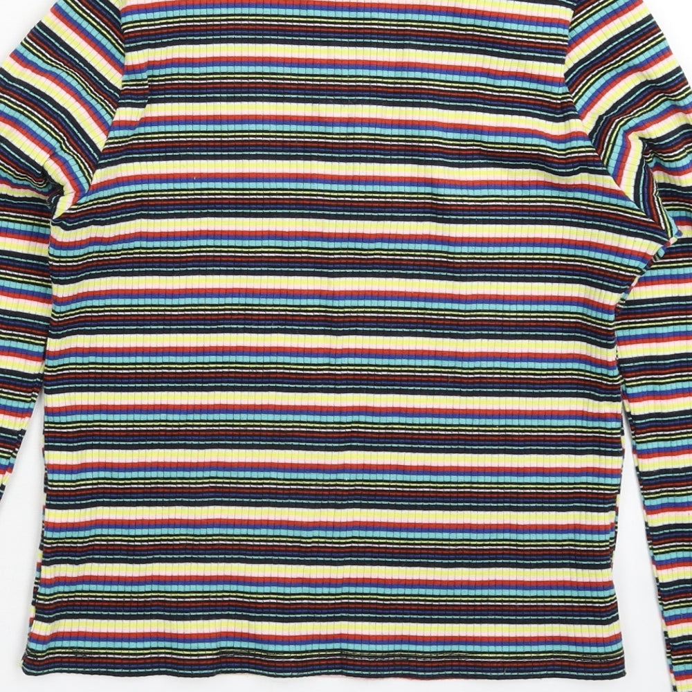 Primark Womens Multicoloured Striped  Basic T-Shirt Size M