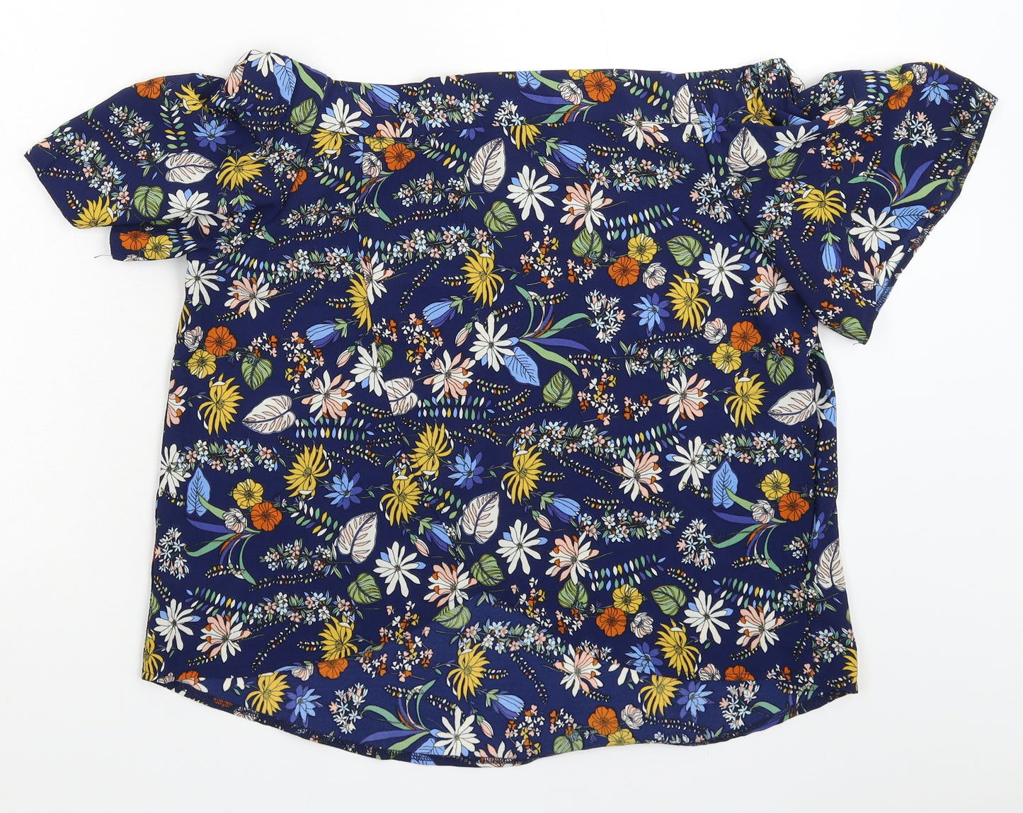 Atmosphere Womens Blue Floral  Basic Blouse Size 12