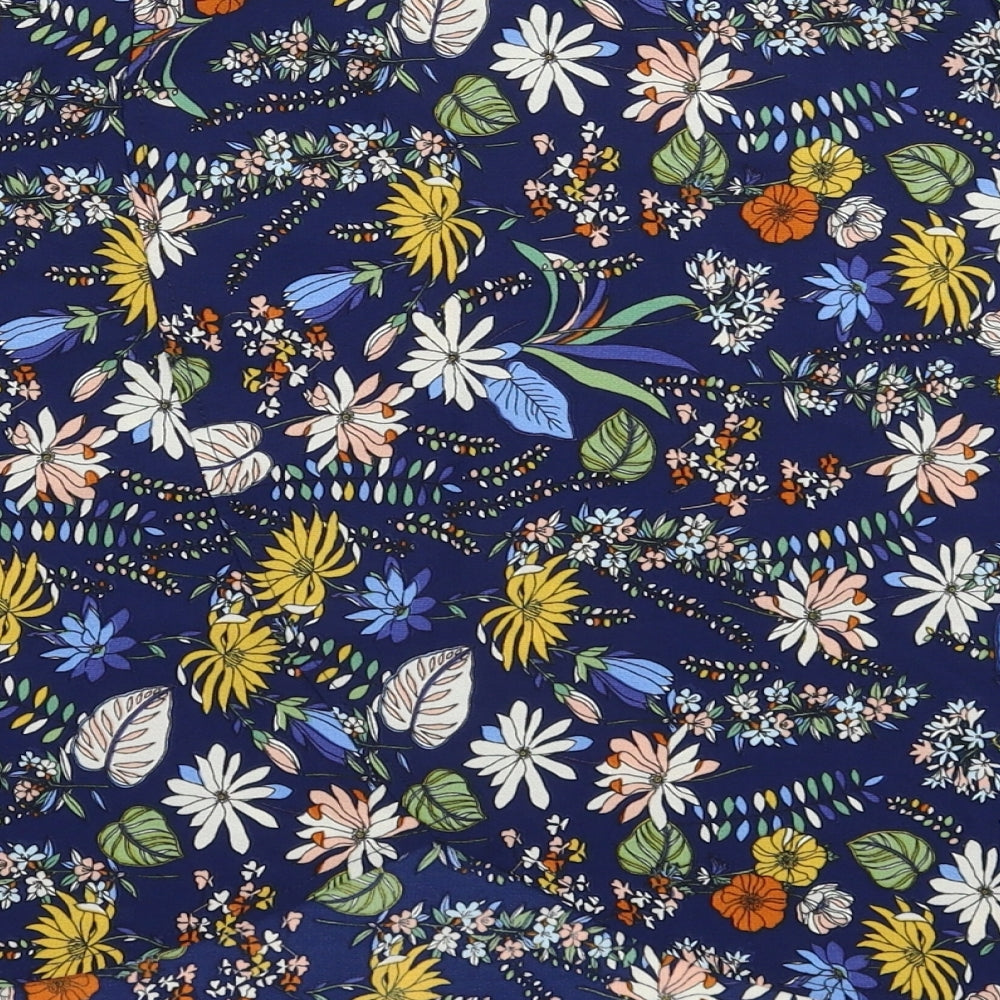 Atmosphere Womens Blue Floral  Basic Blouse Size 12