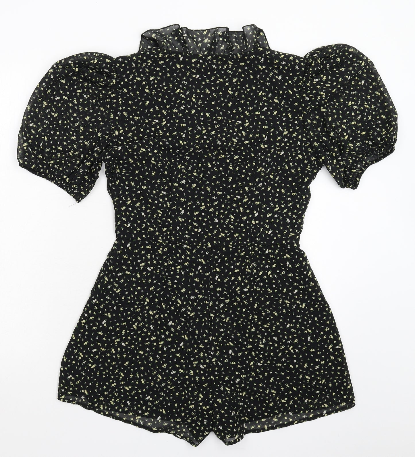 Divided Womens Black Floral  Jumpsuit One-Piece Size 12 L5 in