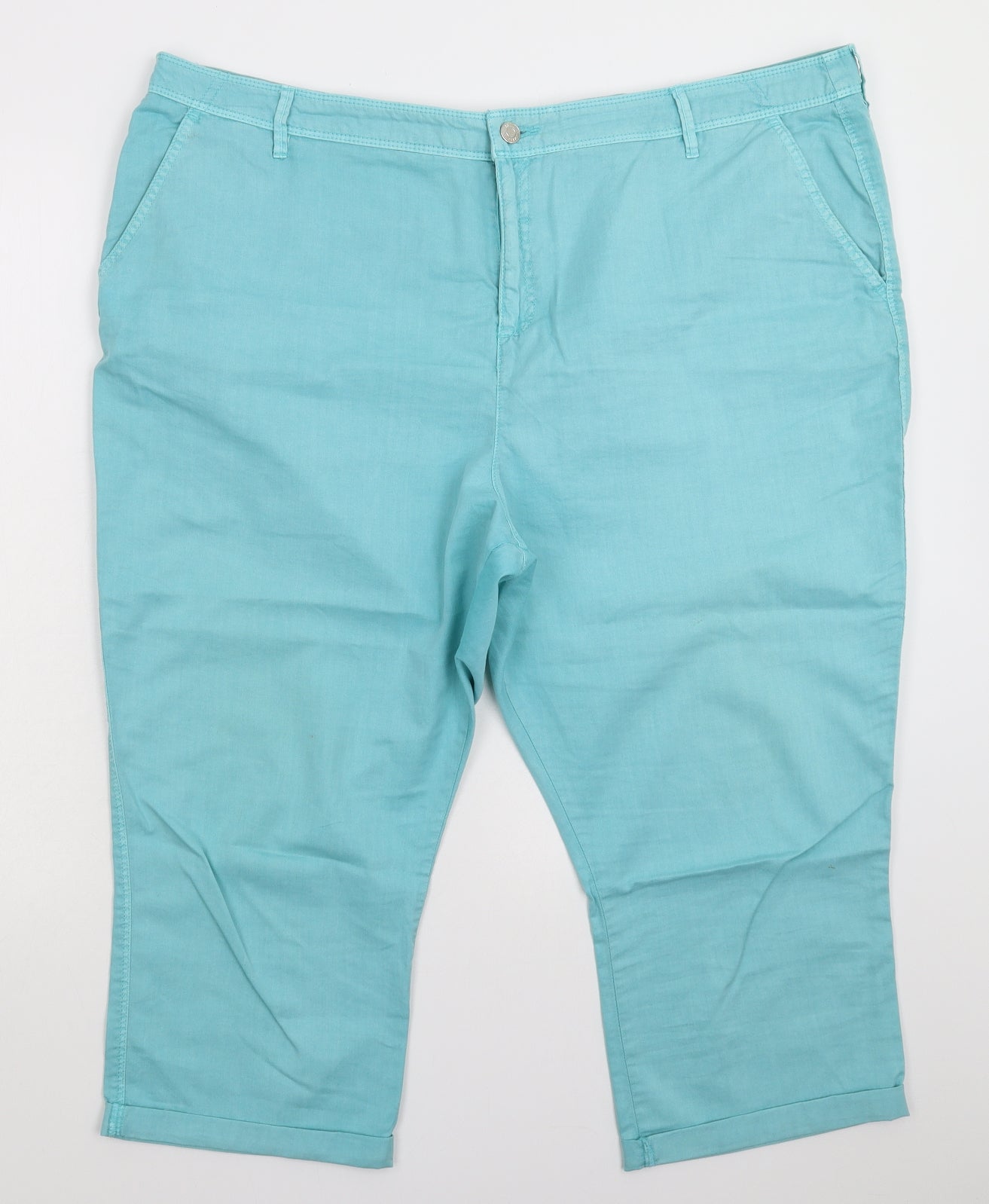 F&F Womens Green   Cropped Trousers Size 22 L20 in