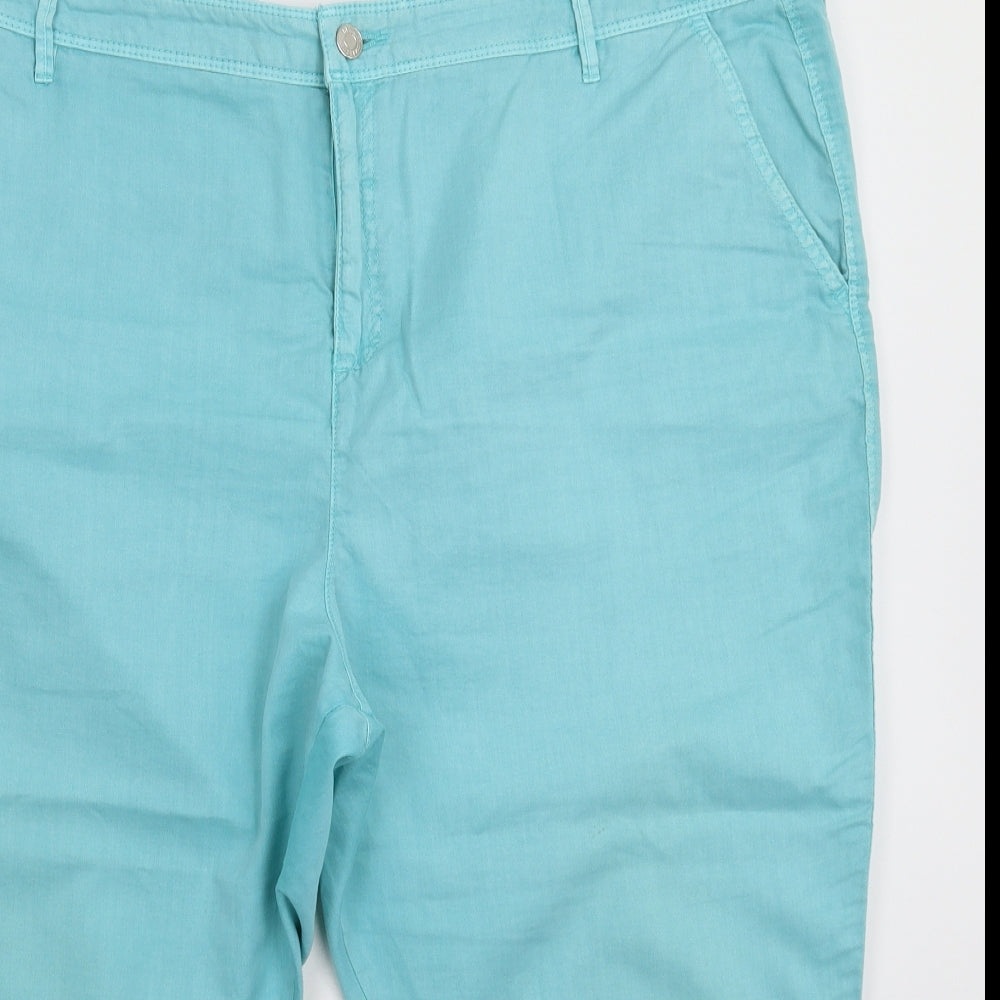 F&F Womens Green   Cropped Trousers Size 22 L20 in