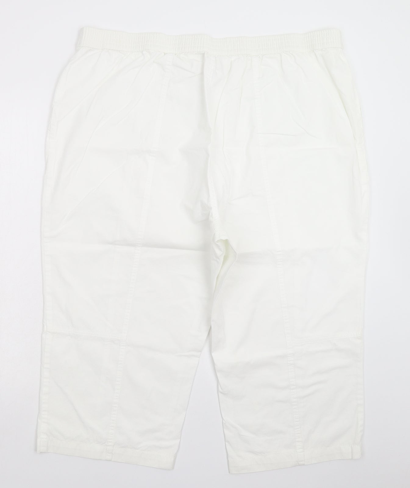 Marks and Spencer Womens White   Cropped Trousers Size 24 L20 in