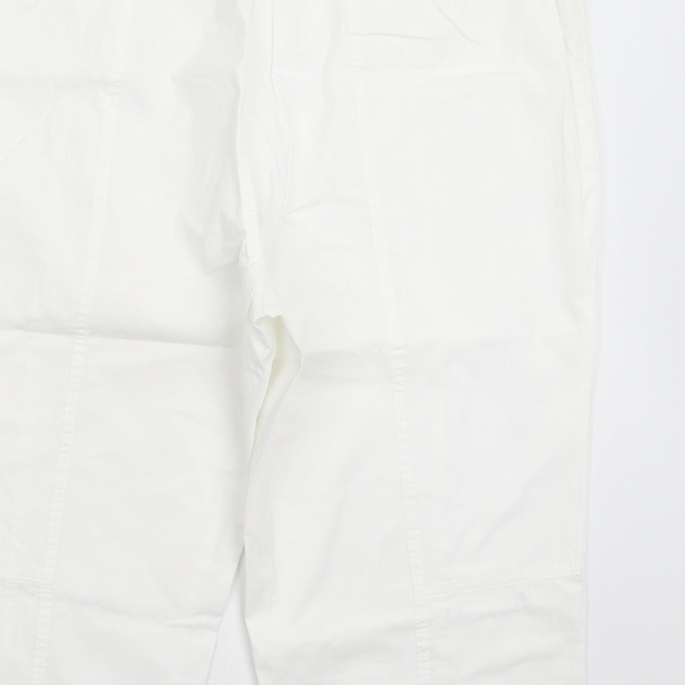 Marks and Spencer Womens White   Cropped Trousers Size 24 L20 in