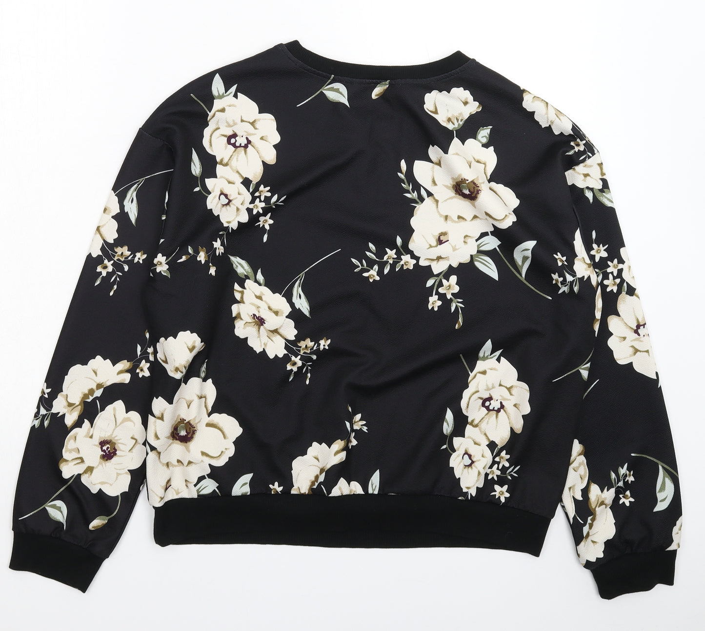 SheIn Womens Black Floral  Basic Blouse Size L