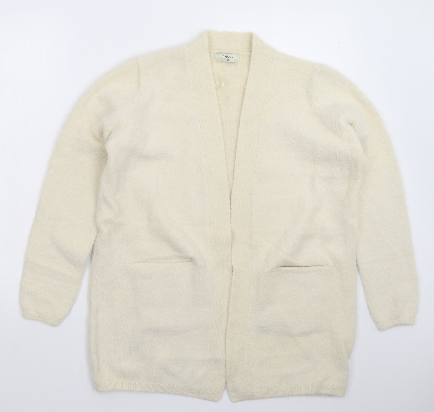 Papaya Womens Beige  Knit Cardigan Jumper Size M