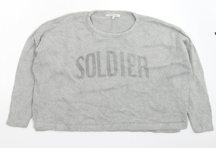 Illustrated People Womens Grey  Knit Pullover Jumper Size M  - Oversized