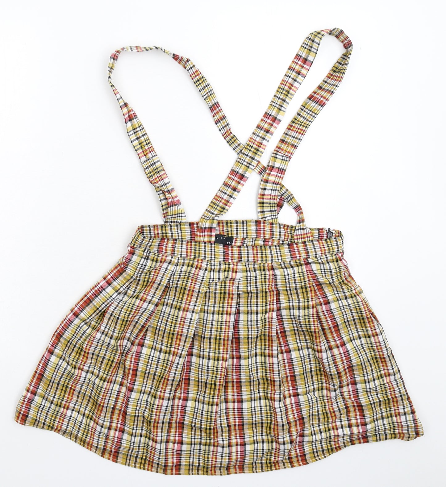 ASOS Womens Multicoloured Check  Pleated Skirt Size 12