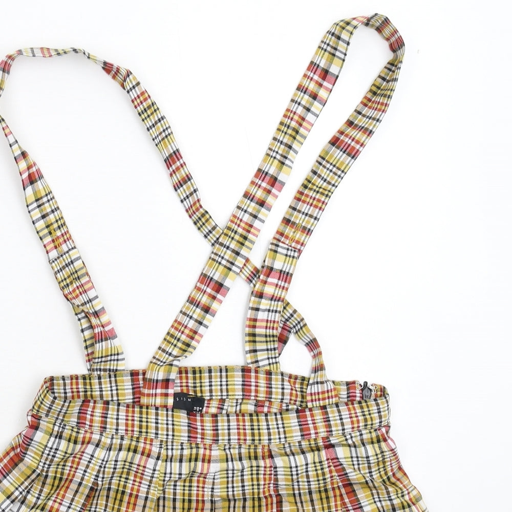 ASOS Womens Multicoloured Check  Pleated Skirt Size 12