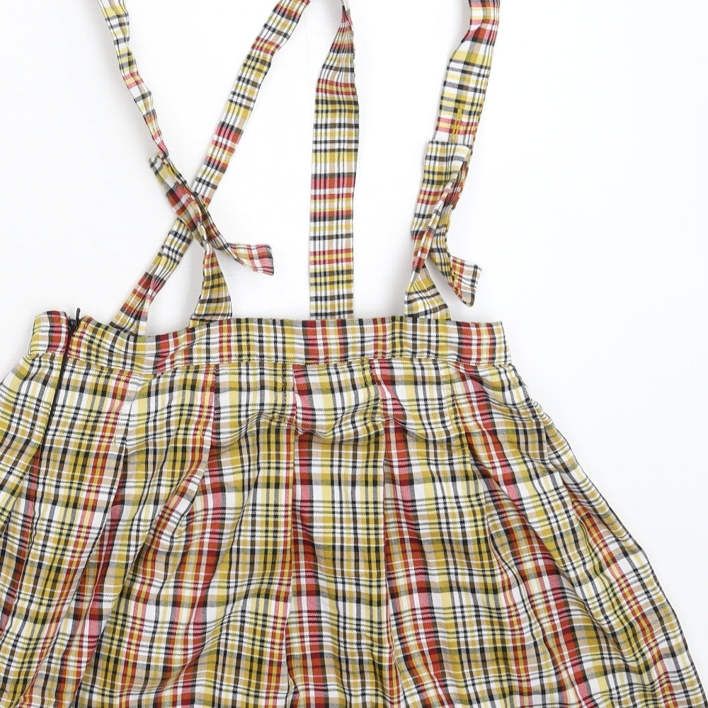 ASOS Womens Multicoloured Check  Pleated Skirt Size 12