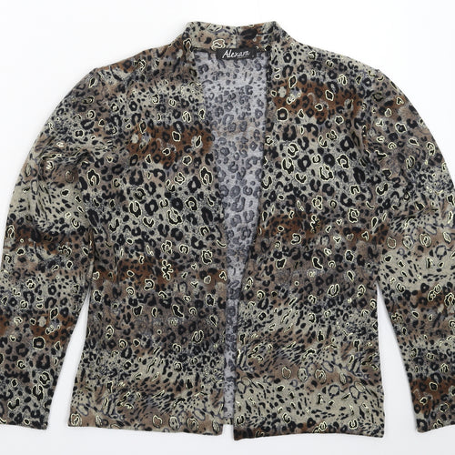 Alexara Womens Multicoloured Animal Print  Cardigan Jumper Size S