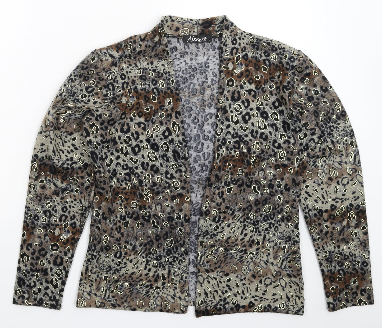 Alexara Womens Multicoloured Animal Print  Cardigan Jumper Size S