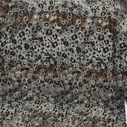 Alexara Womens Multicoloured Animal Print  Cardigan Jumper Size S
