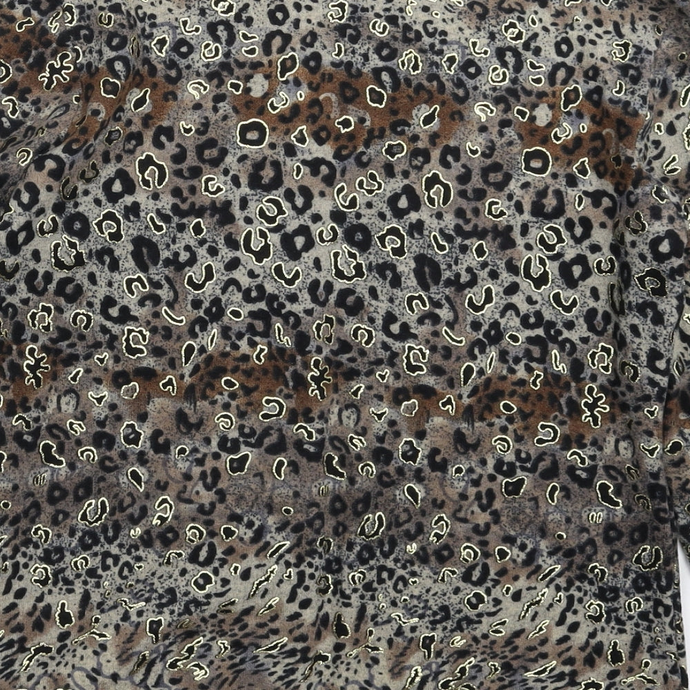 Alexara Womens Multicoloured Animal Print  Cardigan Jumper Size S