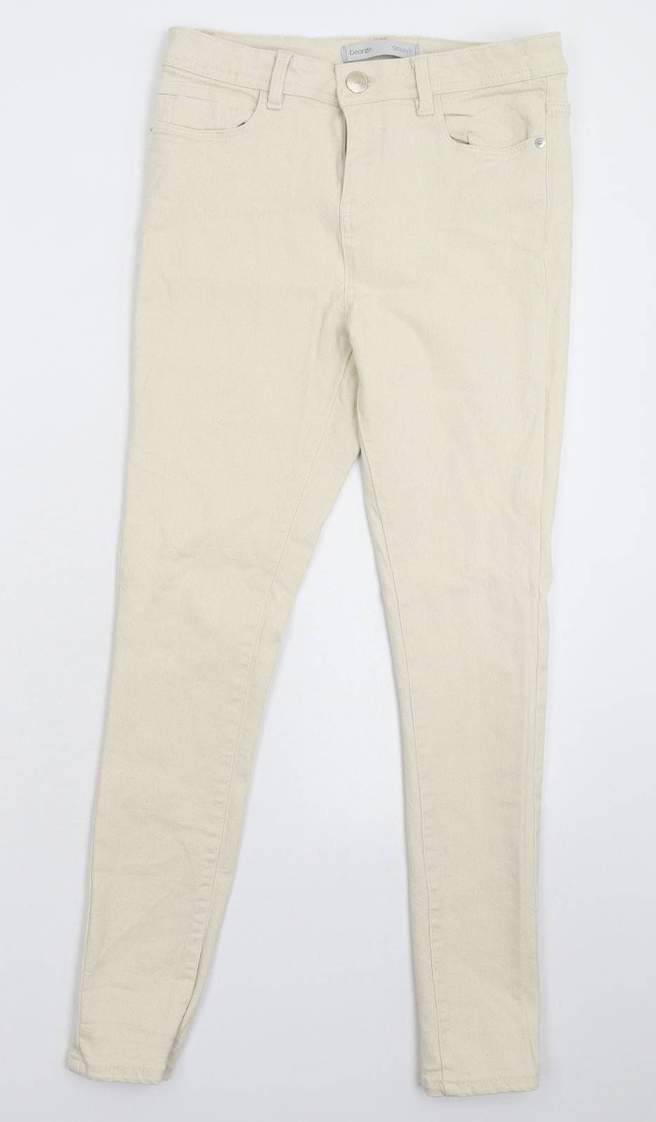 George Womens White  Denim Skinny Jeans Size 10 L28 in