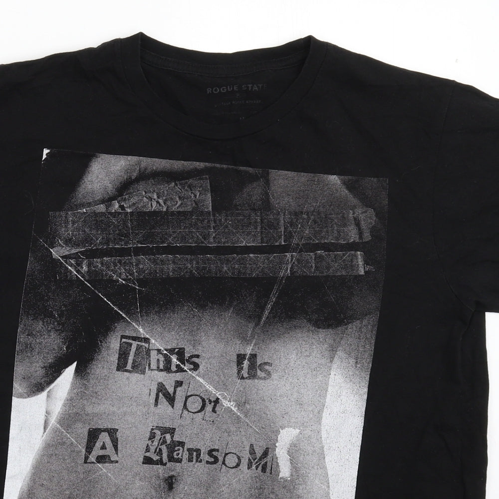 Rogue State Mens Black    T-Shirt Size M