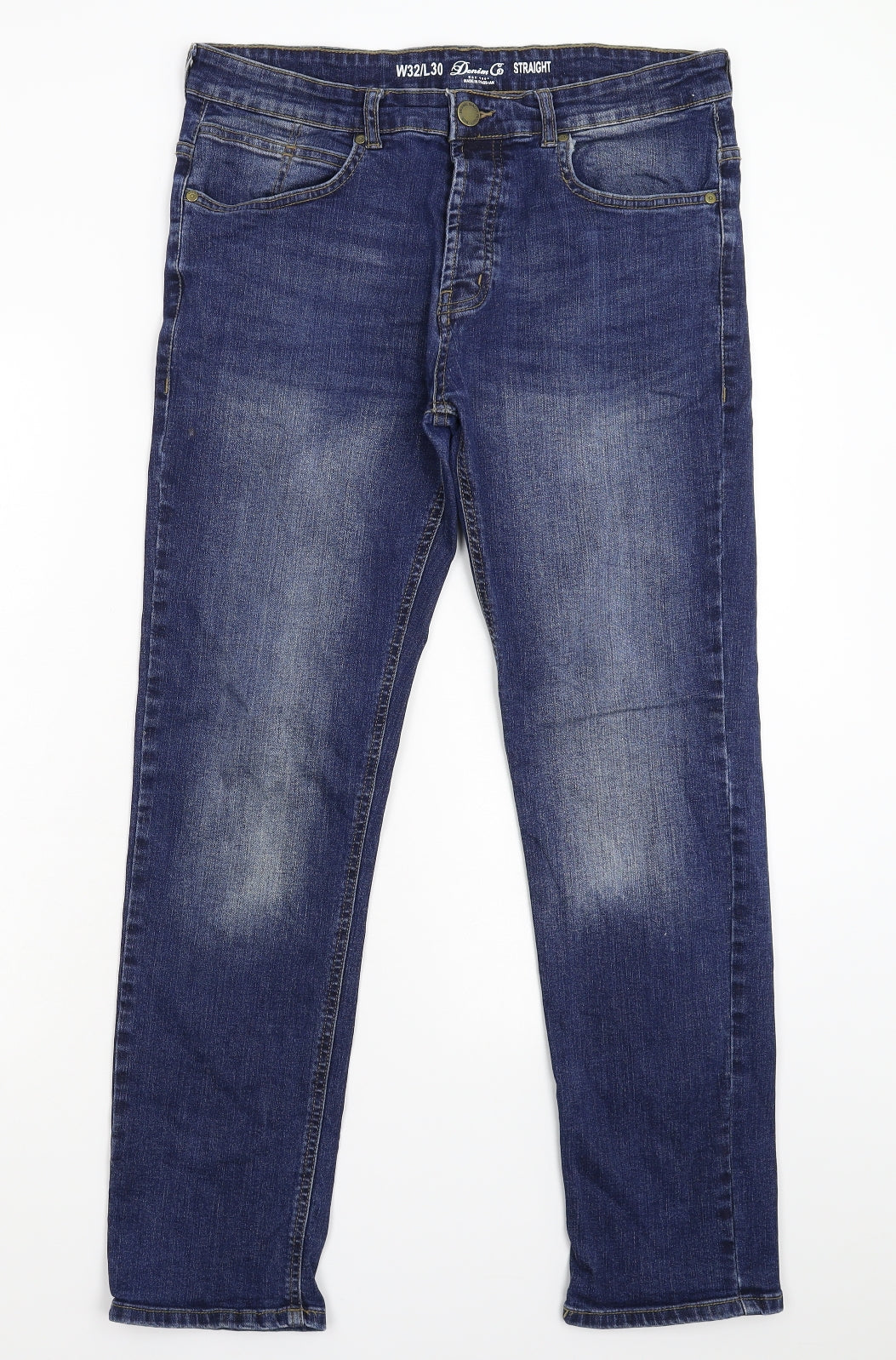 Denim & Co. Mens Blue  Denim Straight Jeans Size 32 L30 in