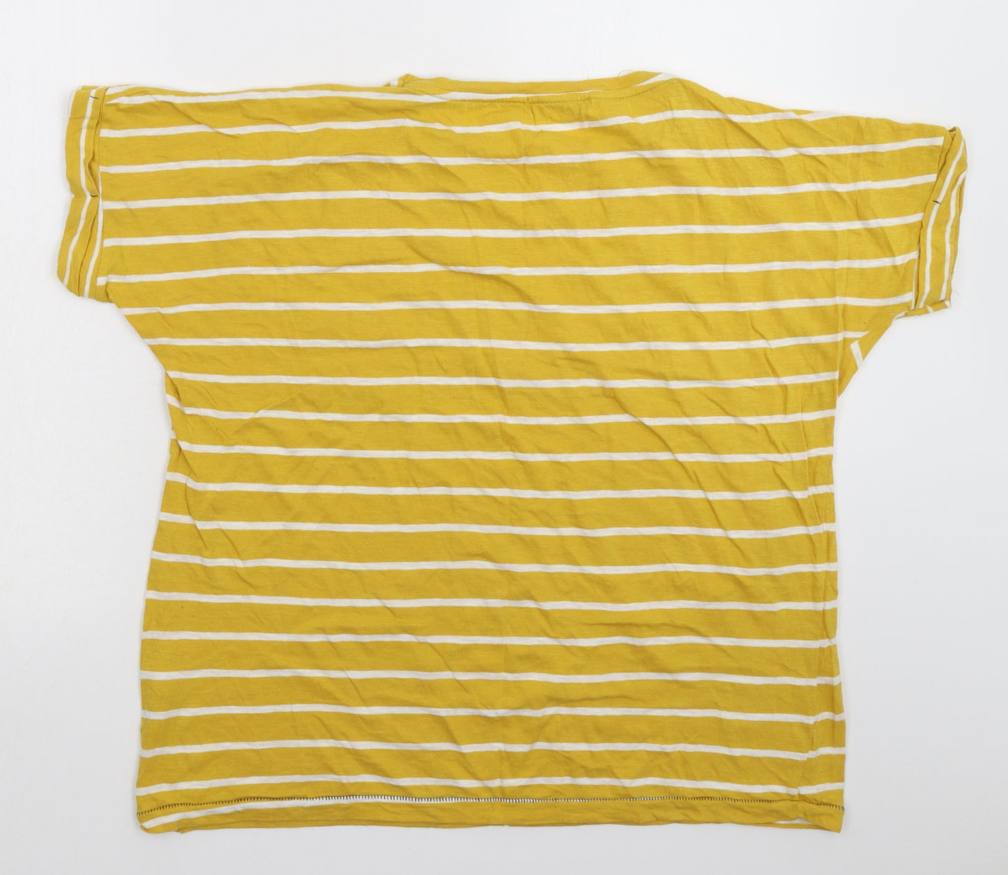 George Womens Yellow Striped  Basic T-Shirt Size 20
