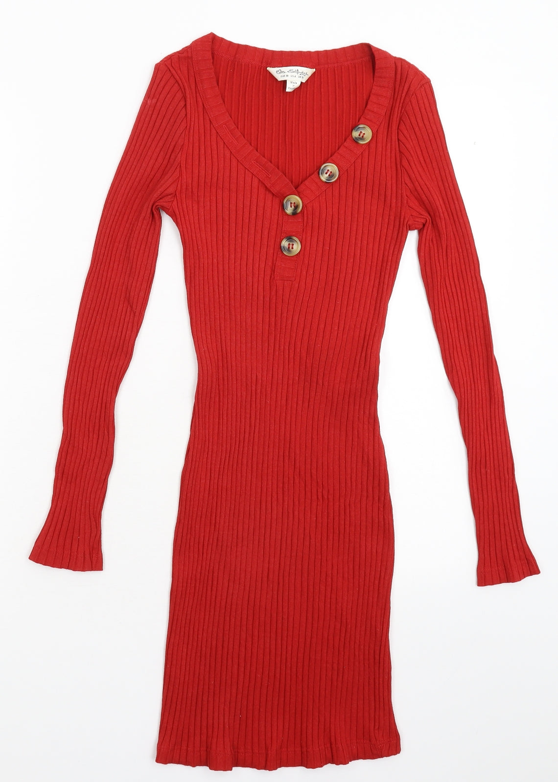 Miss Selfridge Womens Red  Knit Jumper Dress  Size 10