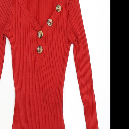 Miss Selfridge Womens Red  Knit Jumper Dress  Size 10