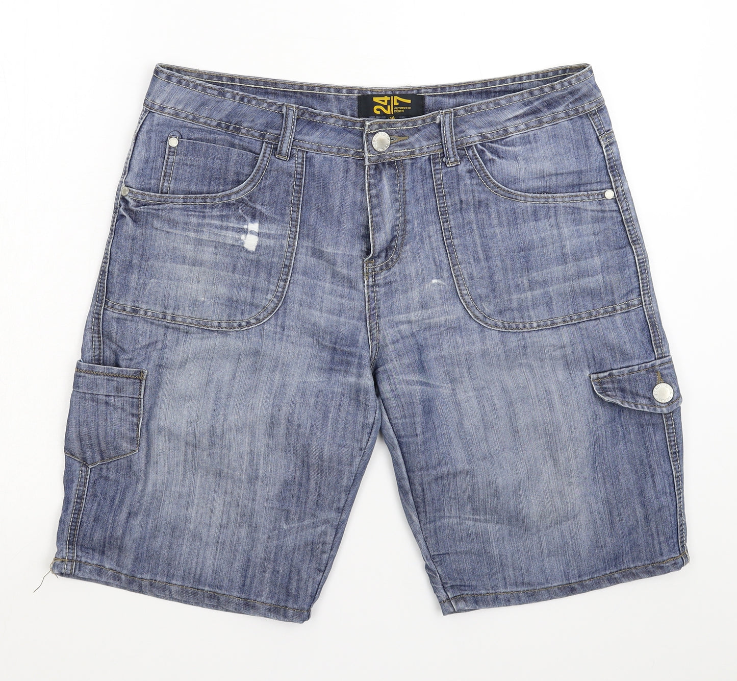 Peacocks Womens Blue  Denim Bermuda Shorts Size 14
