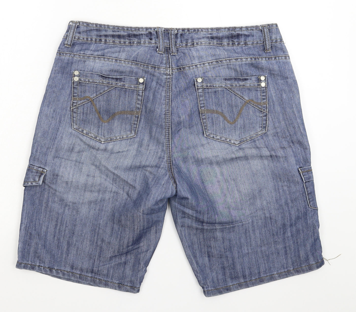 Peacocks Womens Blue  Denim Bermuda Shorts Size 14