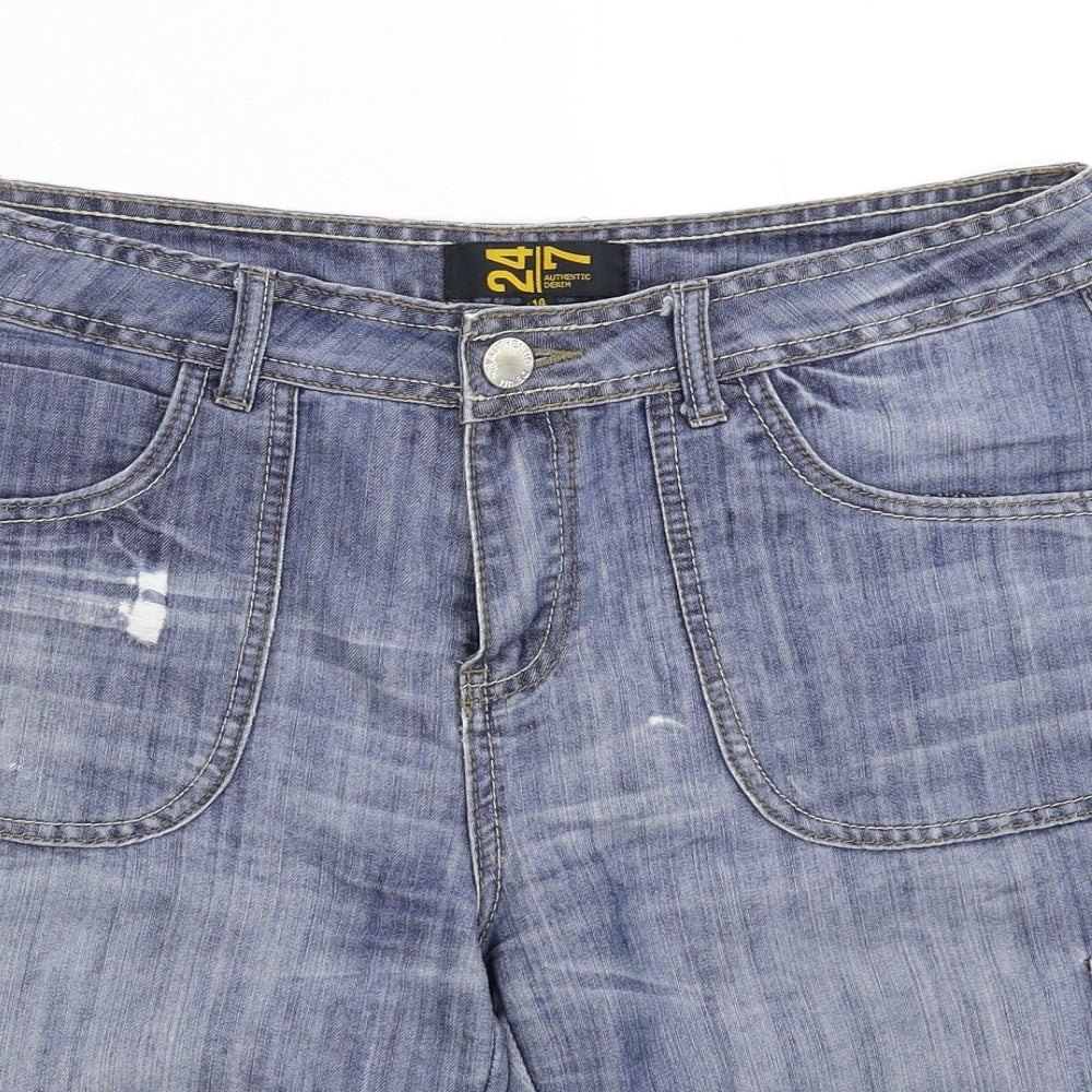 Peacocks Womens Blue  Denim Bermuda Shorts Size 14