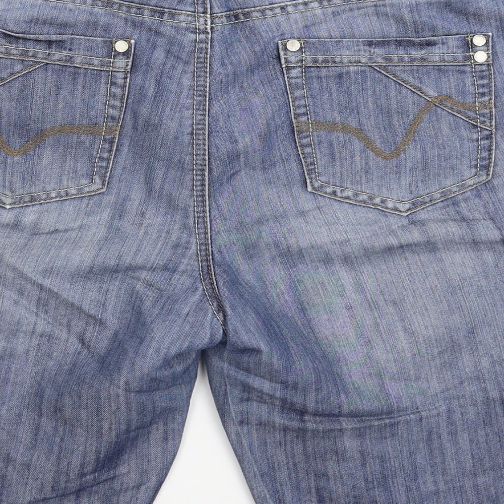 Peacocks Womens Blue  Denim Bermuda Shorts Size 14
