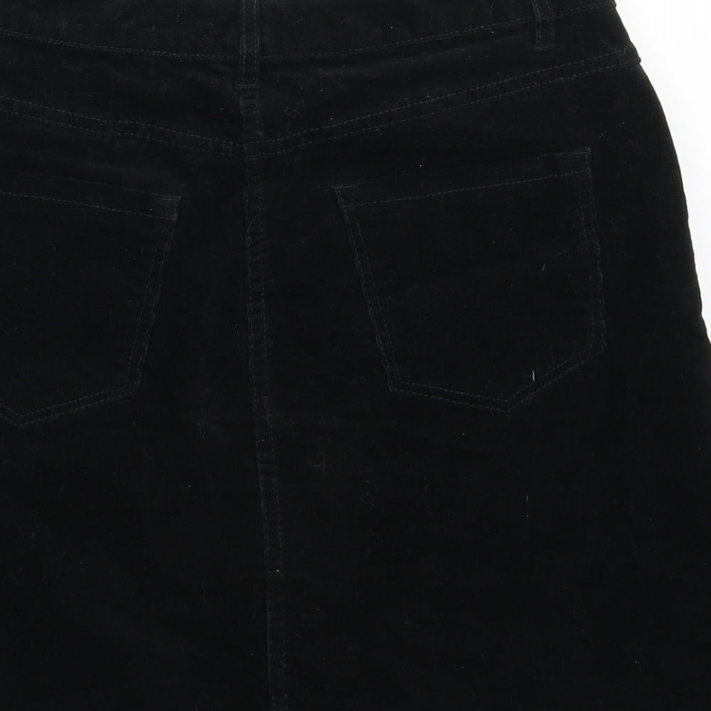 Marks and Spencer Womens Black  Corduroy A-Line Skirt Size 8