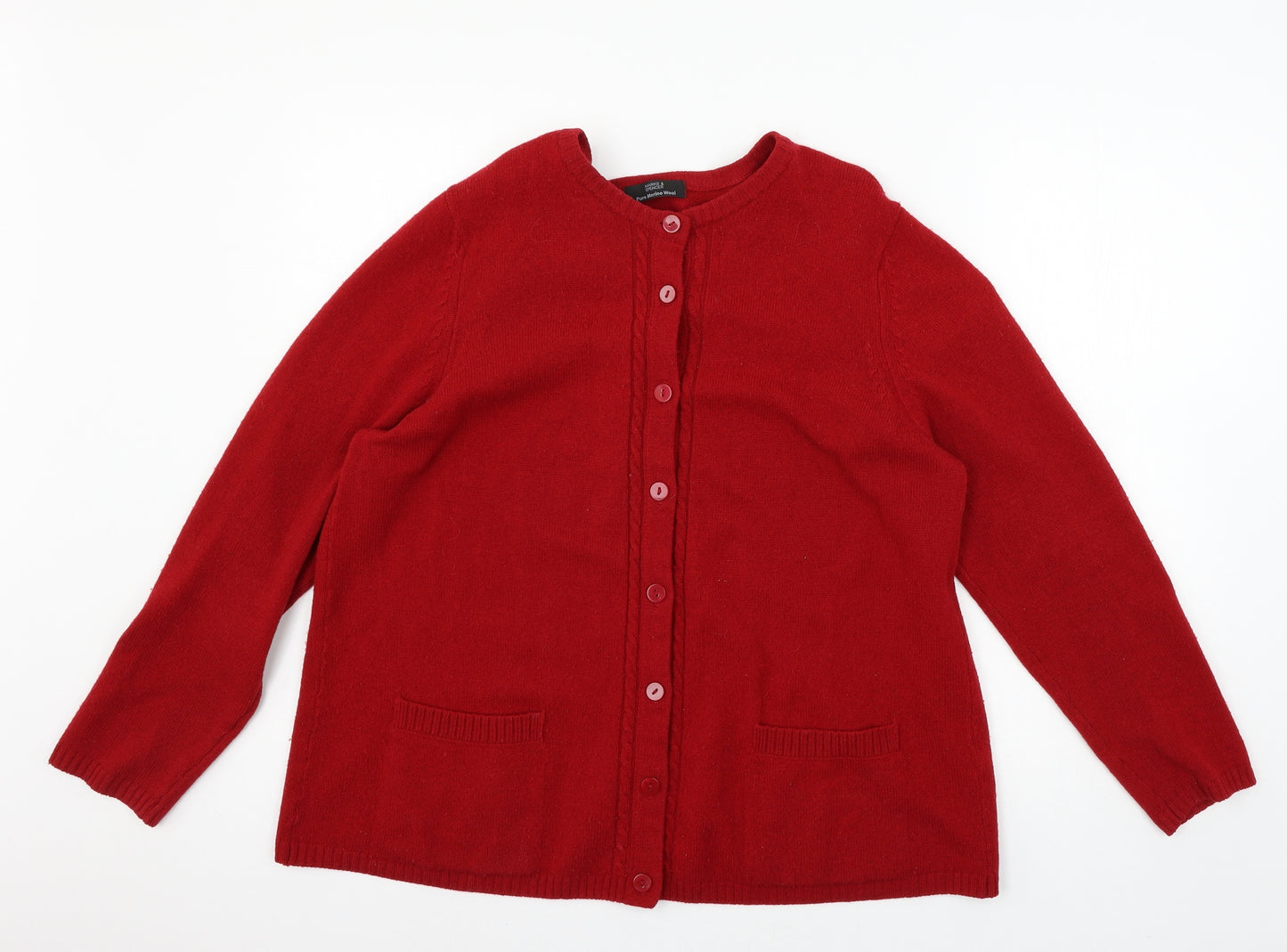 Marks and Spencer Womens Red  Knit Cardigan Jumper Size 20
