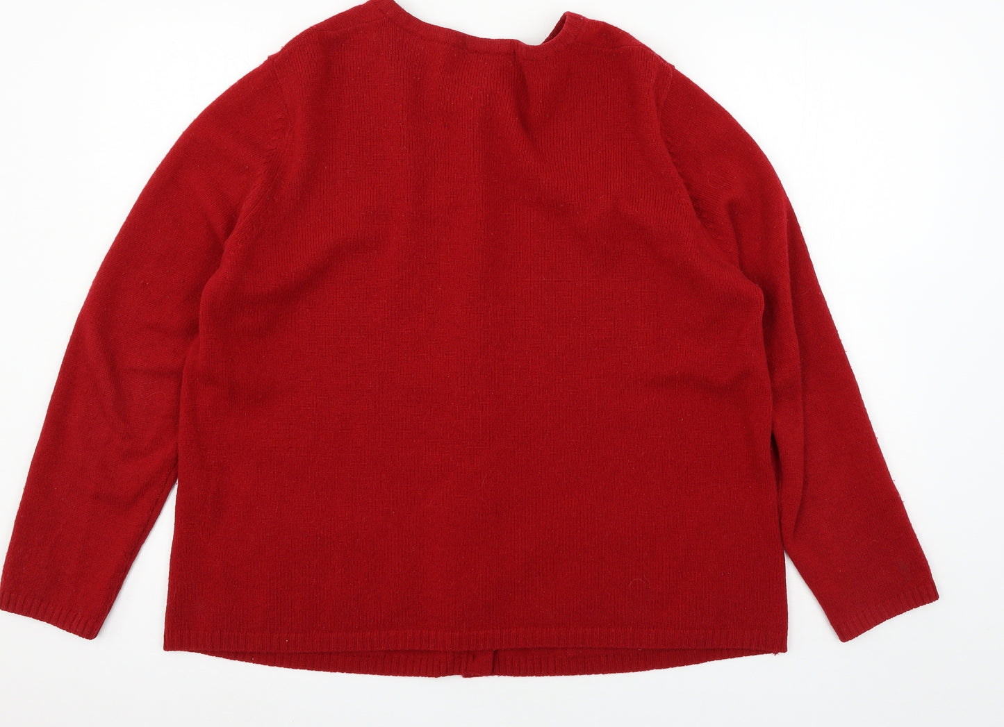 Marks and Spencer Womens Red  Knit Cardigan Jumper Size 20