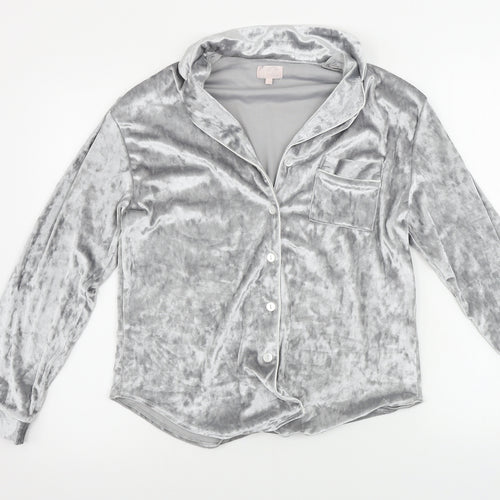 ala mode Womens Grey   Basic Button-Up Size 8